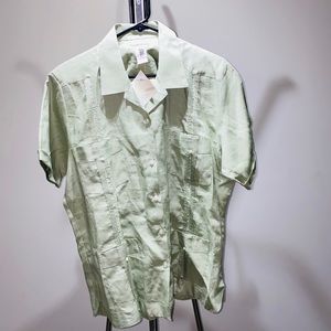 All Linen 4 Pocket Guayabera-Men-Light Mint Green